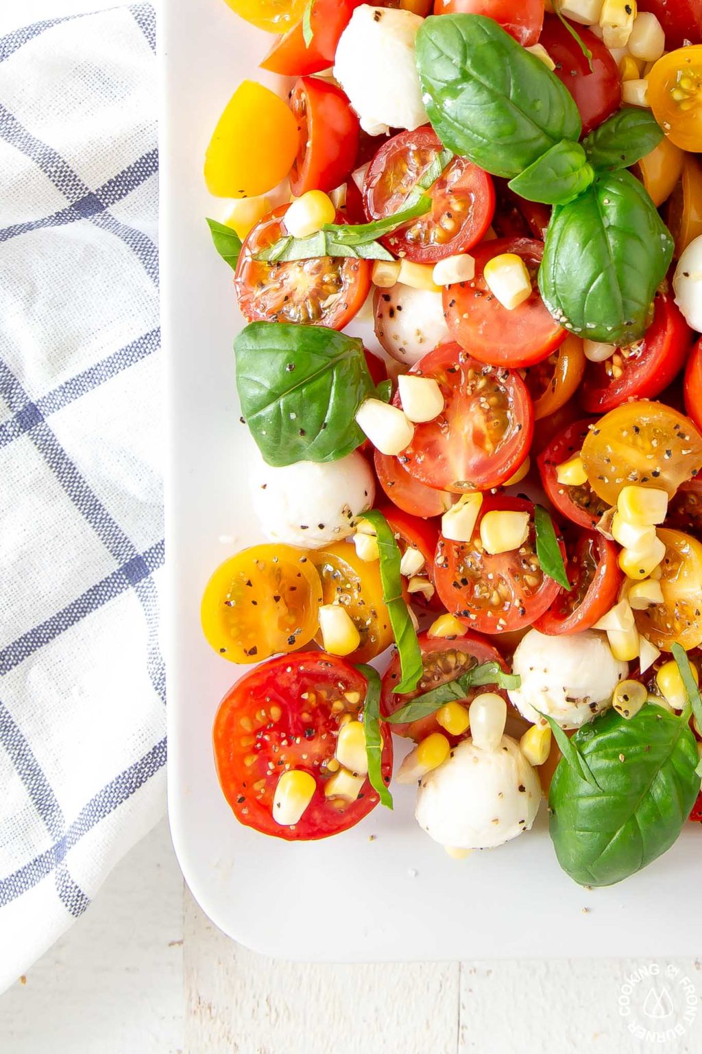 Fresh Corn Caprese Salad Cooking On The Front Burner