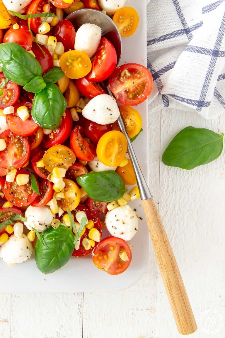 Fresh Corn Caprese Salad Cooking On The Front Burner