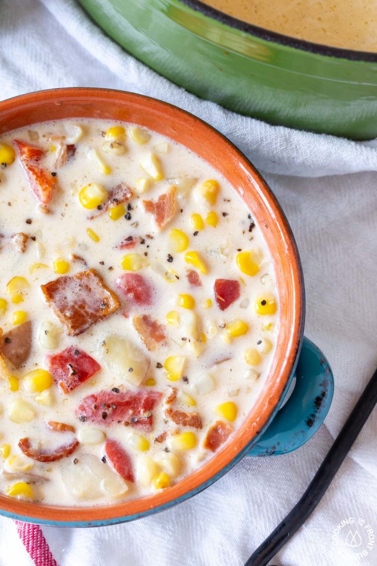 Easy Fresh Corn Chowder with Bacon | Cooking on the Front Burner