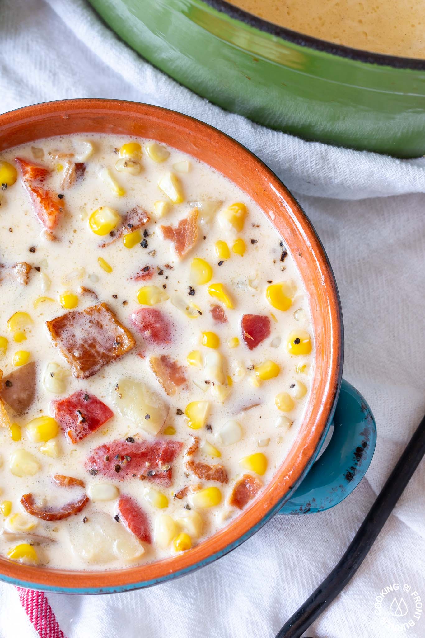 Easy Fresh Corn Chowder with Bacon | Cooking on the Front Burner