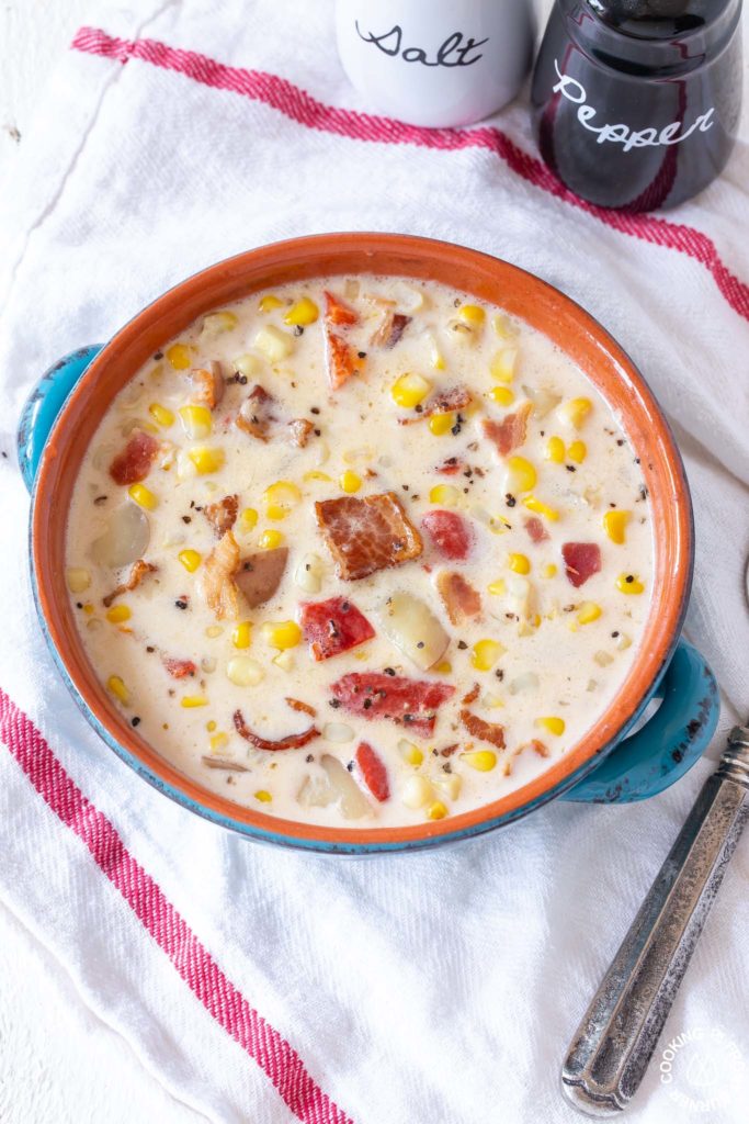 Easy Fresh Corn Chowder with Bacon | Cooking on the Front Burner