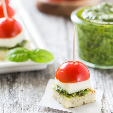 Caprese Bites With Pesto | Cooking on the Front Burner