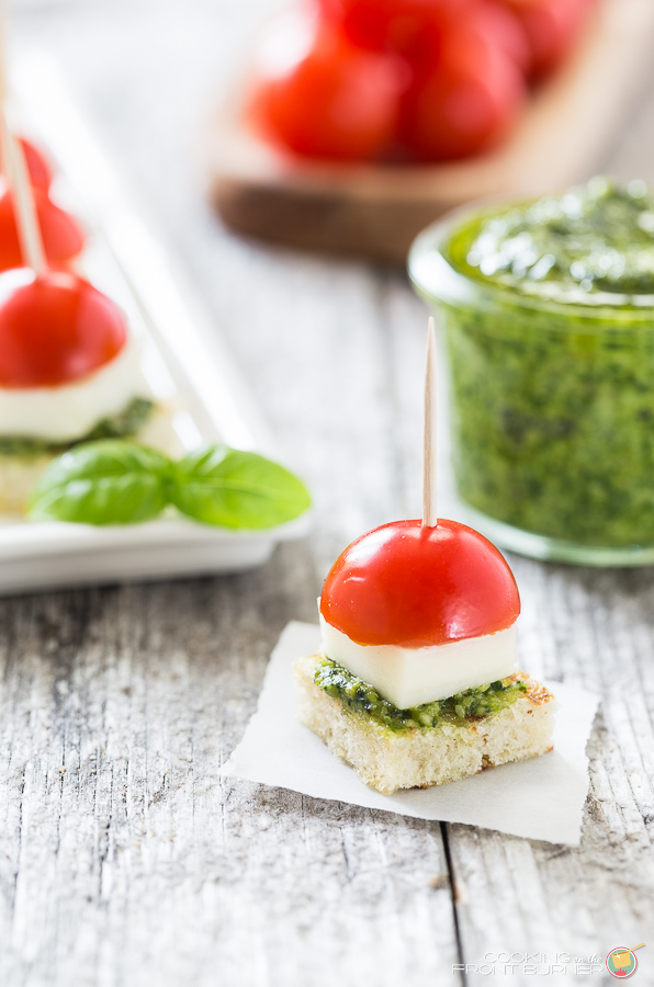 CAPRESE BITES WITH PESTO | Cooking on the Front Burner