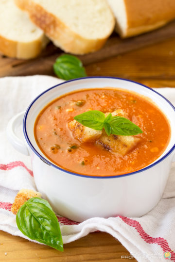 Fresh Tomato Basil Soup with Feta | Cooking on the Front Burner