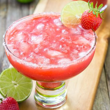 Easy Fresh Strawberry Margarita | Cooking on the Front Burner