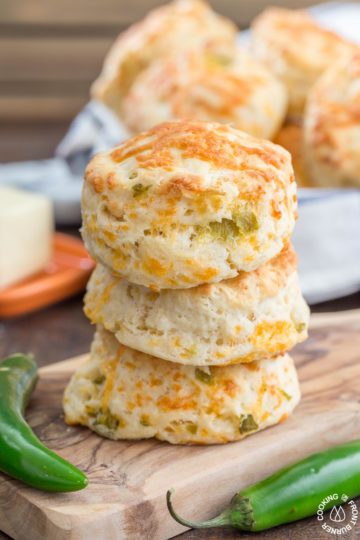 Green Chile Cheddar Biscuits | Cooking on the Front Burner