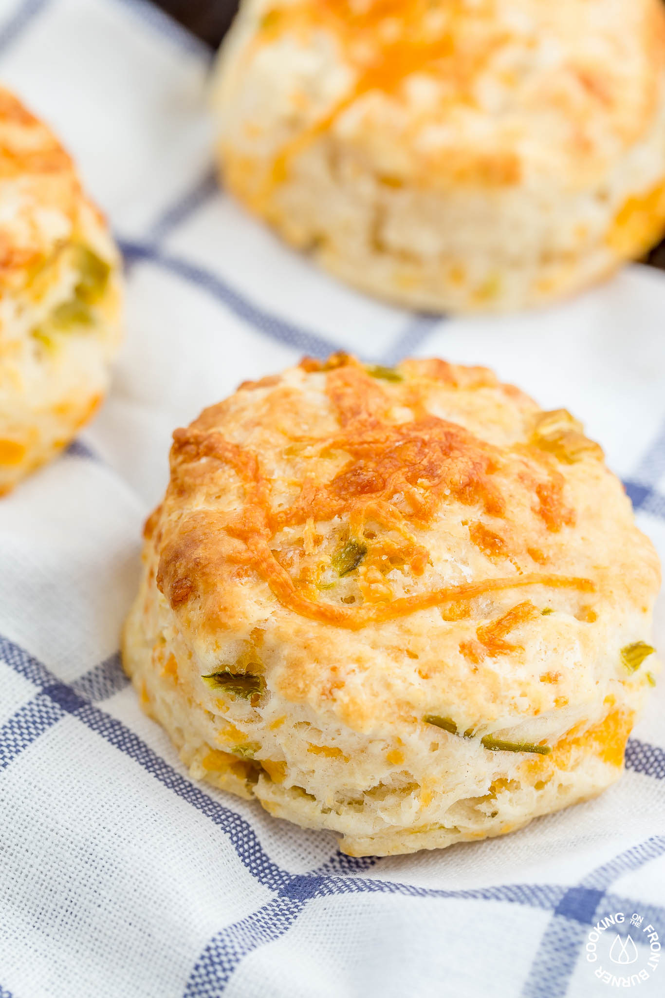 Green Chile Cheddar Biscuits | Cooking on the Front Burner