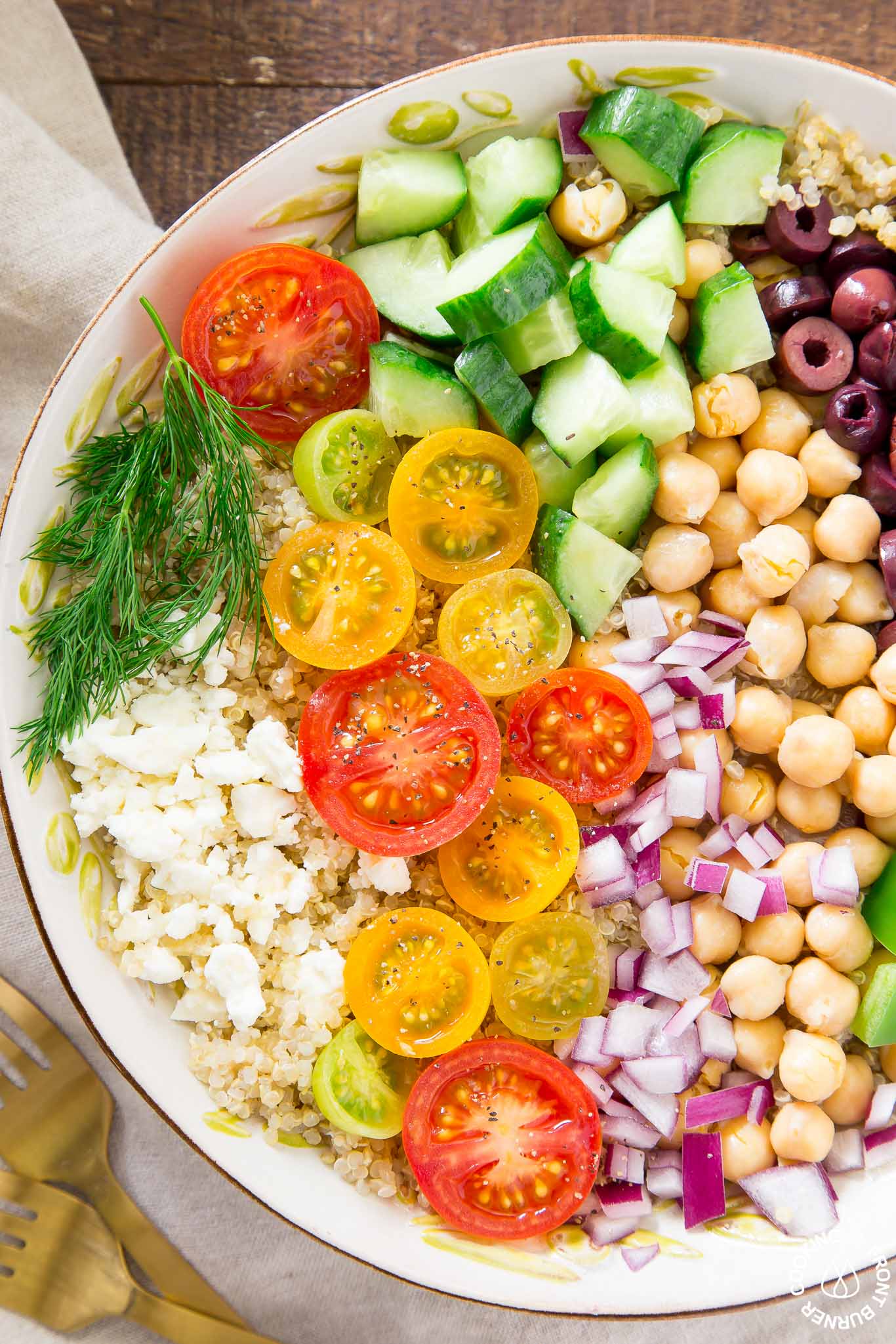 Easy Greek Quinoa Salad | Cooking on the Front Burner