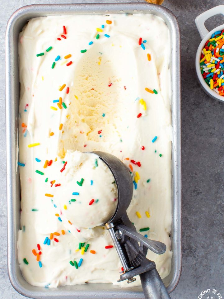 No-Churn Bourbon Pecan Caramel Ice Cream | Cooking on the Front Burner