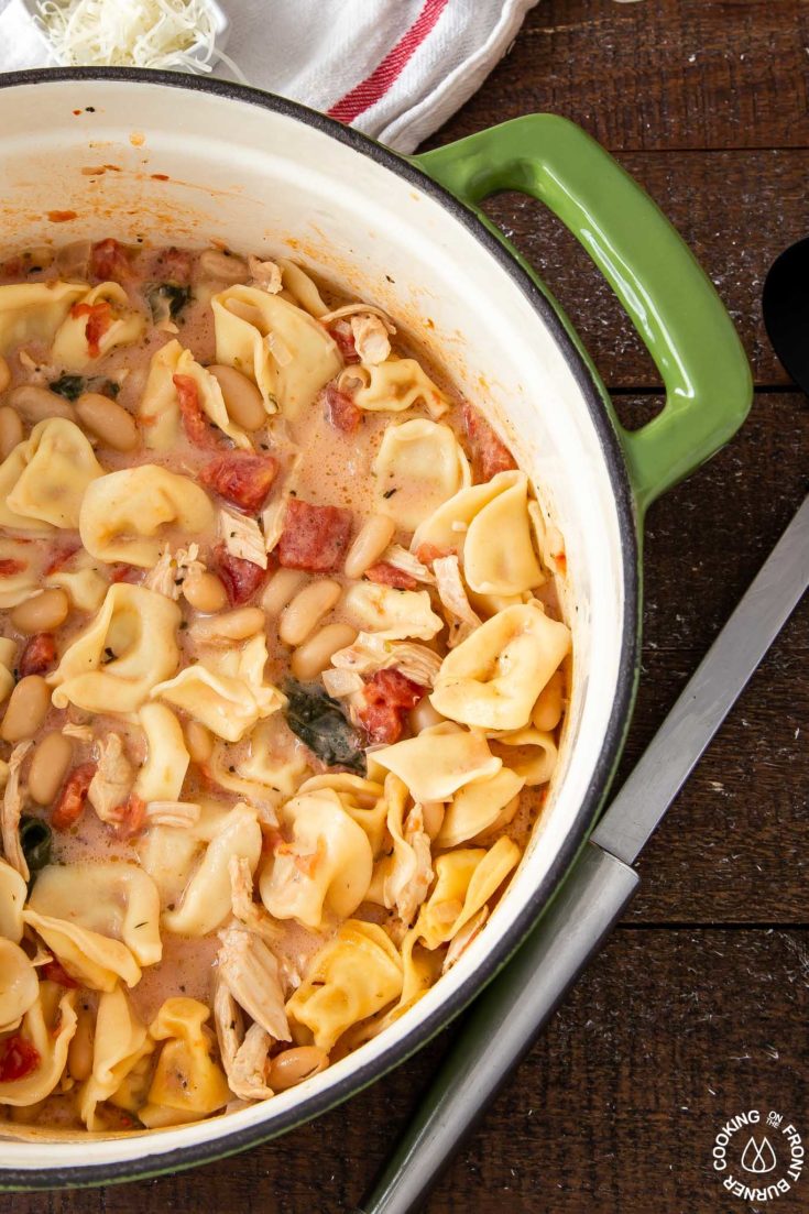 Creamy Tuscan Tortellini Soup | Cooking on the Front Burner