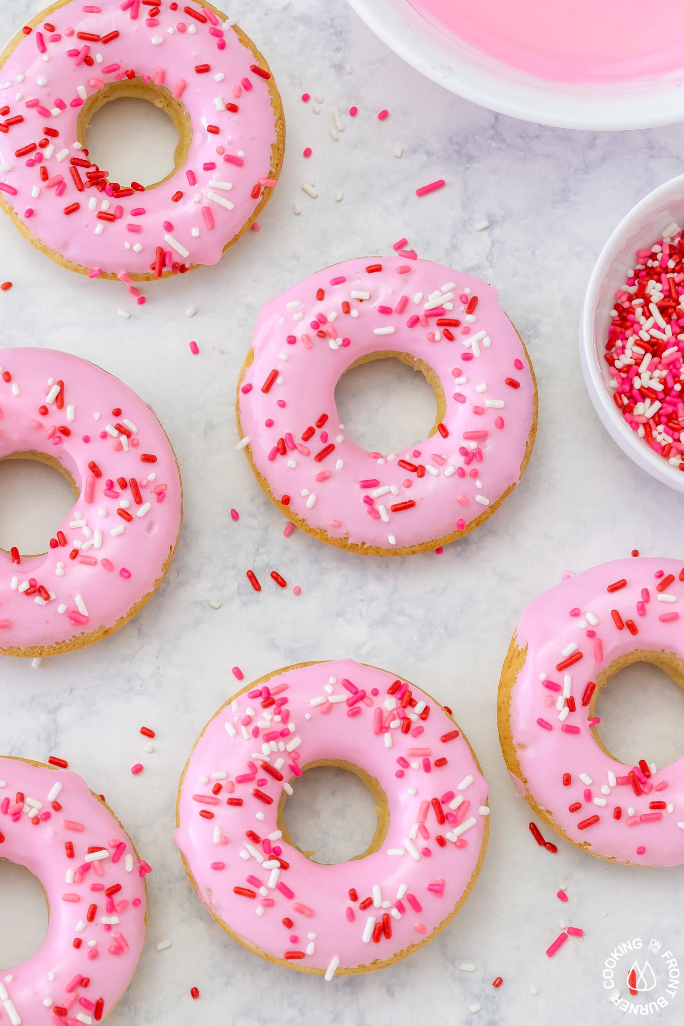 Valentine Baked Vanilla Donuts | Cooking on the Front Burner