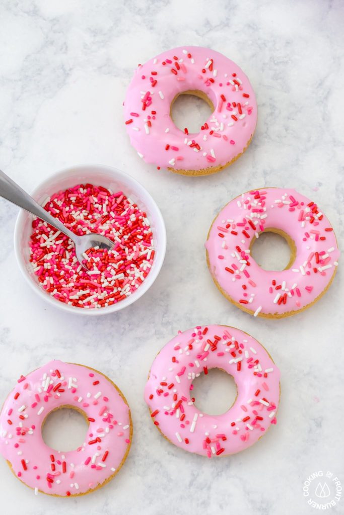 Valentine Baked Vanilla Donuts