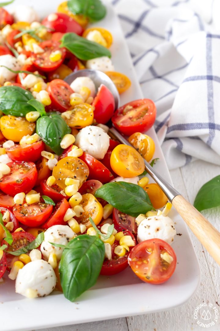 Fresh Corn Caprese Salad | Cooking on the Front Burner