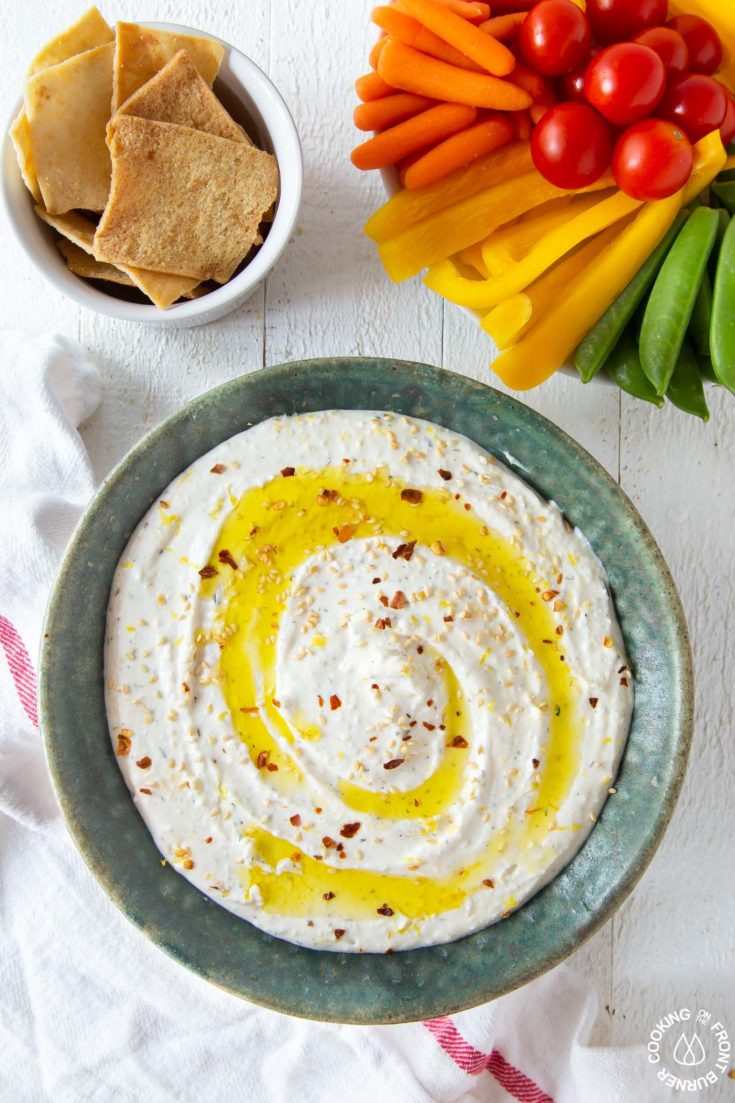 Easy Lemon Whipped Feta Dip | Cooking on the Front Burner