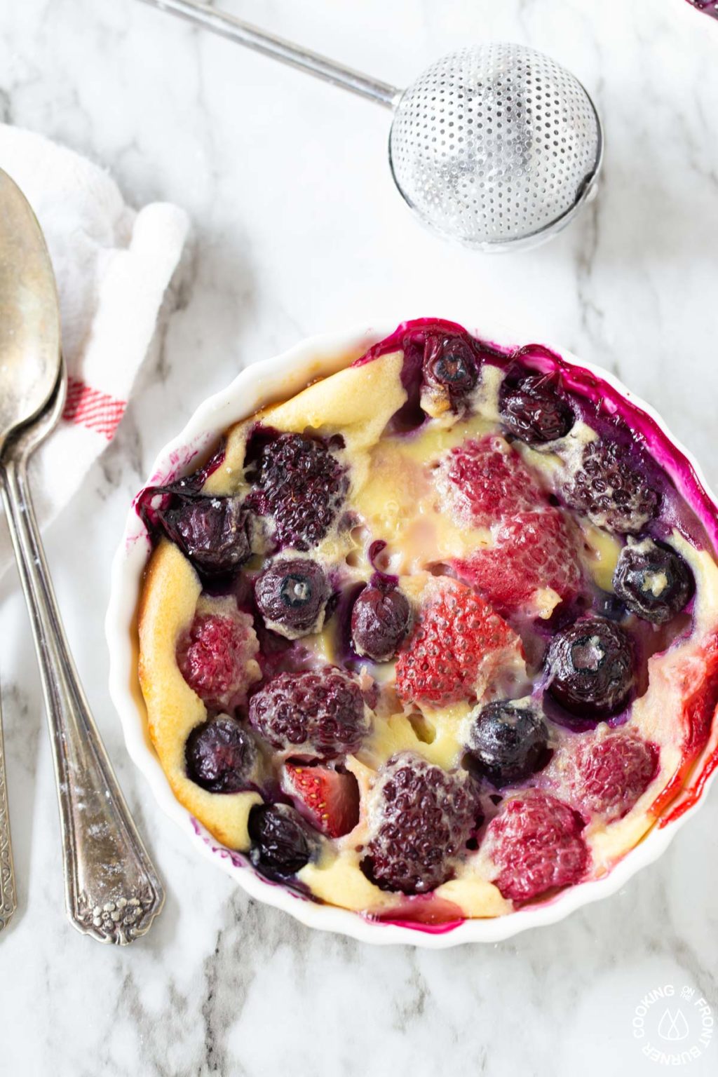 Mixed Berry Pudding Cake | Cooking on the Front Burner