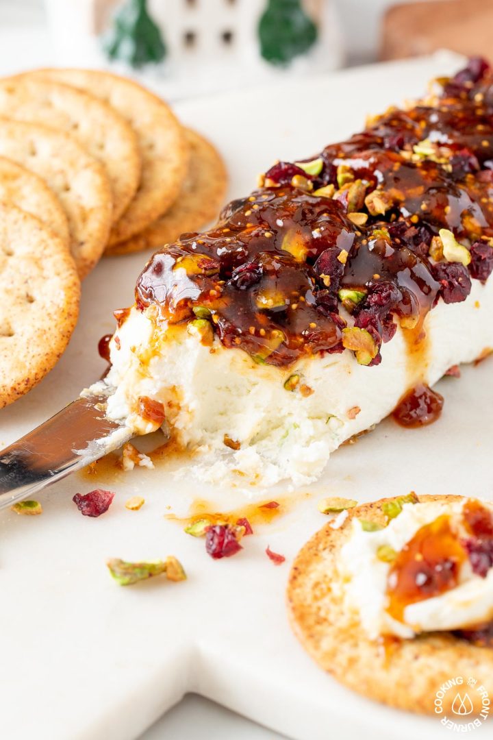 Cranberry Pistachio Fig Cheese Log | Cooking on the Front Burner