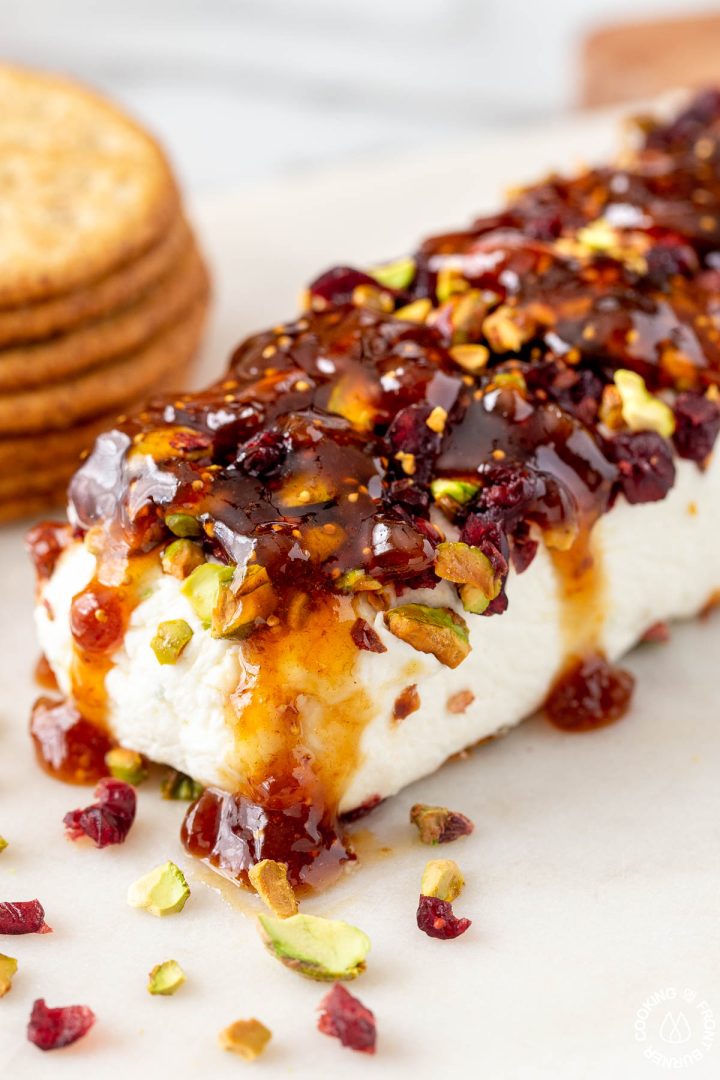 Cranberry Pistachio Fig Cheese Log | Cooking on the Front Burner